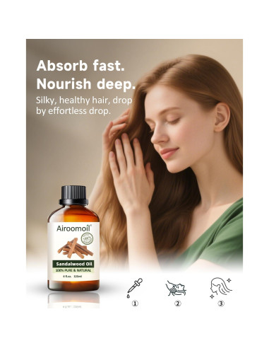 Aceite Esencial de Sándalo Airoomoil 120ml - Aromaterapia y Cuidado de la Piel