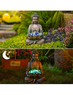 Estatua de Buda Meditador 30.48 cm - Decoración Zen Bronce 2