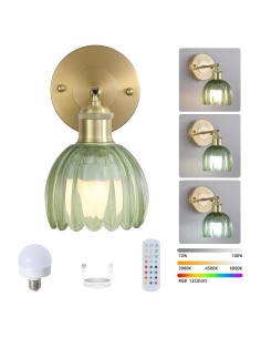 Aplique de Pared Inalámbrico LAPMUNG Verde Tulipán LED