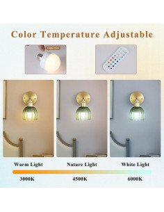 Aplique de Pared Inalámbrico LAPMUNG Verde Tulipán LED 2