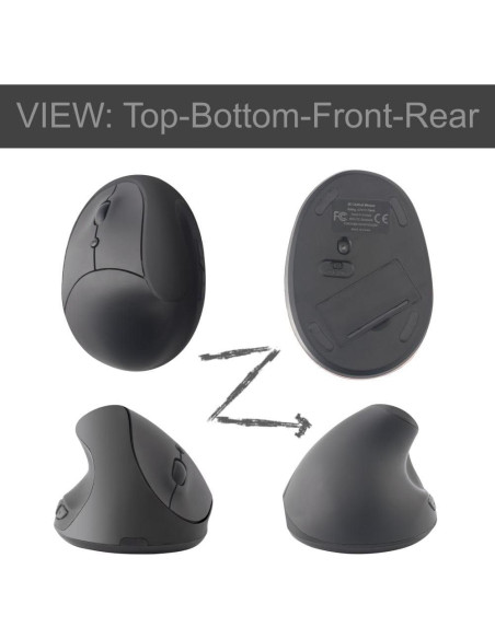 Ratón Inalámbrico Ergonómico para Zurdos URBY Negro 2024