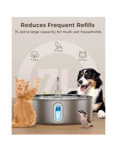Fuente de Agua para Perros Grandes 7L Smartoo Acero Inoxidable 2