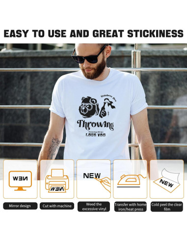 Vinilo de Transferencia de Calor SYCYKA Negro 30.48 cm x 3.05 m