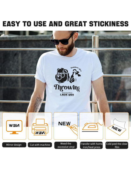 Vinilo de Transferencia de Calor SYCYKA Negro 30.48 cm x 3.05 m