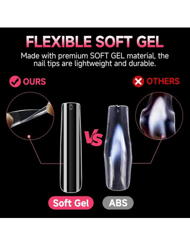 Consejos de Uñas de Gel Cuadrados XXL 216 PCS UNA GELLA