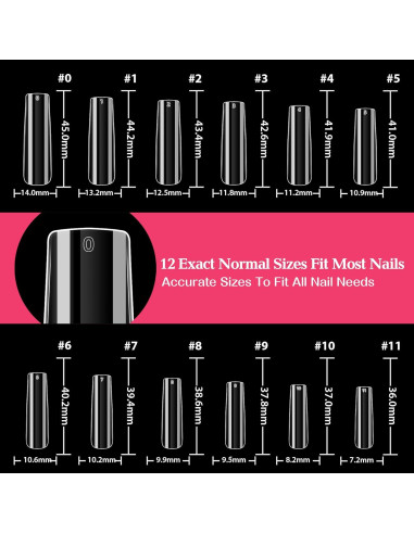 Consejos de Uñas de Gel Cuadrados XXL 216 PCS UNA GELLA