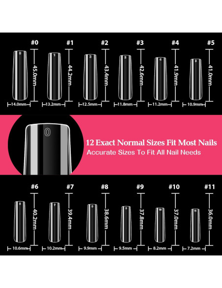 Consejos de Uñas de Gel Cuadrados XXL 216 PCS UNA GELLA