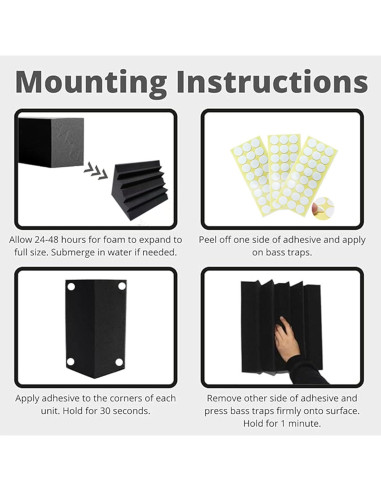 Paneles Acústicos ZHOJEREL 30x30x30 cm 16 Paquetes Negro