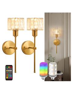 Apliques de Pared Inalámbricos BCGMYLN con Luz LED RGB 12 Colores