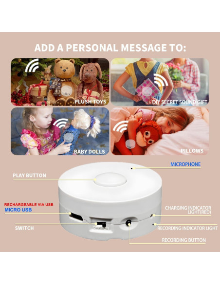 Grabadora de Voz XLW 195 Segundos Recargable USB para Juguetes