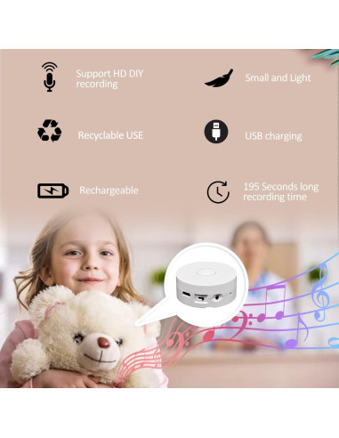 Grabadora de Voz XLW 195 Segundos Recargable USB para Juguetes