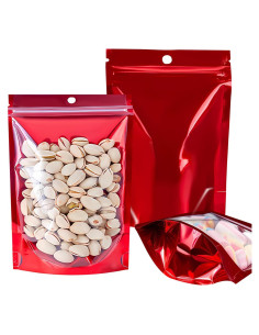 100 Bolsas Mylar Re sellables 10x15 cm con Ventana Transparente