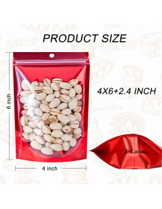 100 Bolsas Mylar Re sellables 10x15 cm con Ventana Transparente 2