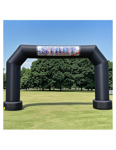 Arco Inflable Poligonal Wellcomer 6.1m Negro con Ventilador