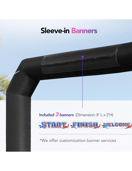 Arco Inflable Poligonal Wellcomer 6.1m Negro con Ventilador