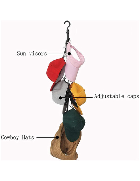 Soporte Organizador de Gorras NOASUNG con 16 Clips Acero Inoxidable