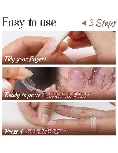 24 Uñas Postizas Acrílicas OCOUYVD Diseño Gradiente Flor