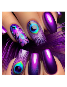 24 Uñas Postizas Moradas Medianas Cuadradas YEFIUO