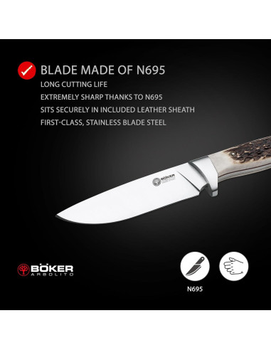 Cuchillo de Caza Fijo BOKER Arbolito 12.1 cm Acero N695