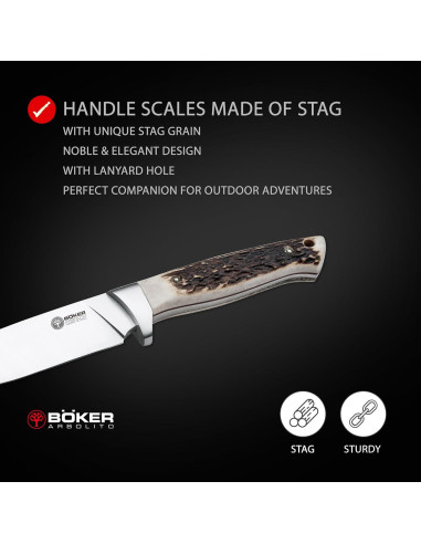 Cuchillo de Caza Fijo BOKER Arbolito 12.1 cm Acero N695