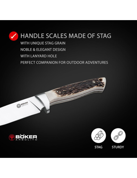 Cuchillo de Caza Fijo BOKER Arbolito 12.1 cm Acero N695