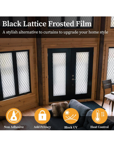 Película para Ventanas FEOMOS 43.9x199.9 cm Tinte Esmerilado Negro