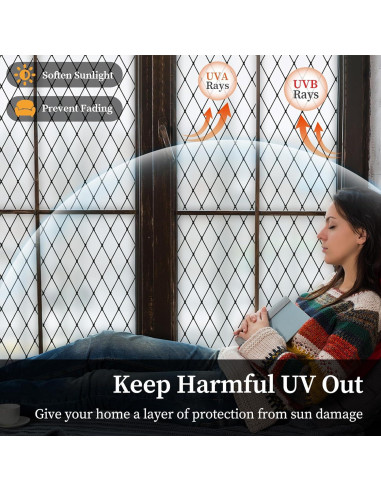 Película para Ventanas FEOMOS 43.9x199.9 cm Tinte Esmerilado Negro