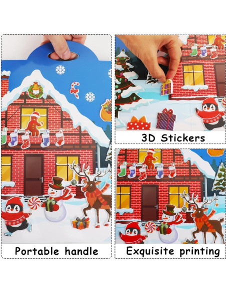 200 Stickers Esponjosos 3D Navidad Ojustbeok para Niños