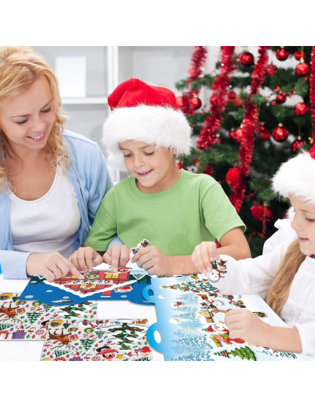 200 Stickers Esponjosos 3D Navidad Ojustbeok para Niños