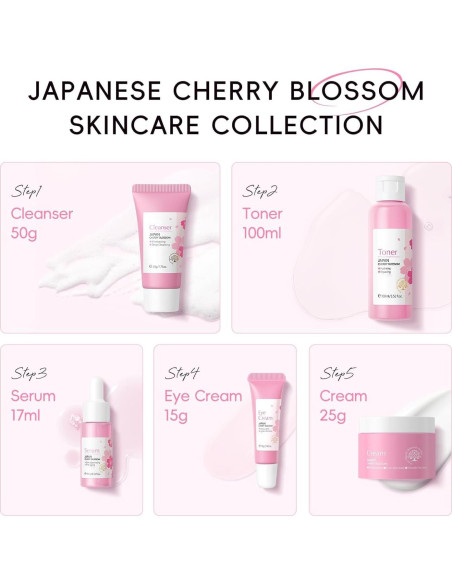 Conjunto de Cuidado de la Piel BeauBase 5 PCS Hidratante Sakura