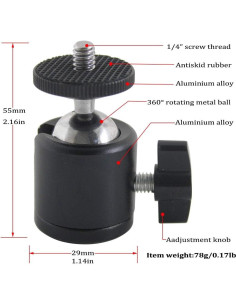 Cabezal de Bola Mini Trípode EXMAX 360 para Cámara DSLR 2