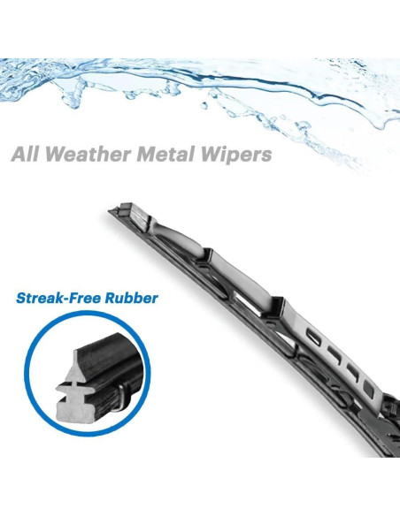 Limpiaparabrisas Delanteros NAROWAN 14" con Tabletas de Limpieza