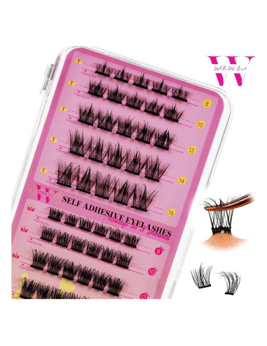 Pestañas Autoadhesivas WLFRHD 55 Pcs 8-16mm Reutilizables