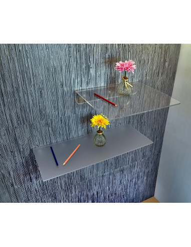 Estante Flotante Xform3 122 cm Acrílico Transparente Personalizable