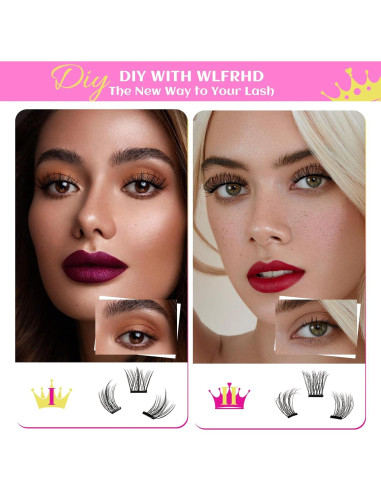 Pestañas Autoadhesivas WLFRHD 55 Pcs 8-16mm Reutilizables