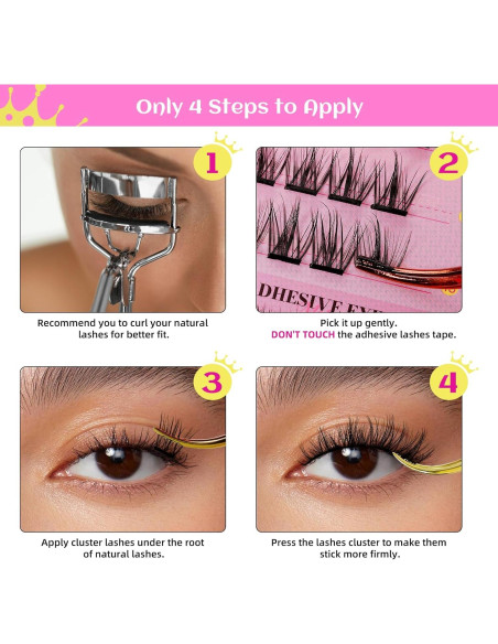 Pestañas Autoadhesivas WLFRHD 55 Pcs 8-16mm Reutilizables