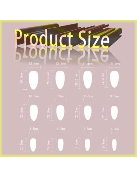 24 Uñas Postizas Almendra AROVFAM Brillo Marrón y Dorado