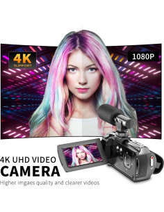 Cámara de Video 4K Hojocojo 36 MP con Zoom 18X y Pantalla 3" 2