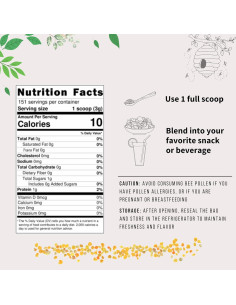 Gránulos de Polen de Abeja Puro Mercado de Abejas Felices 450g 2