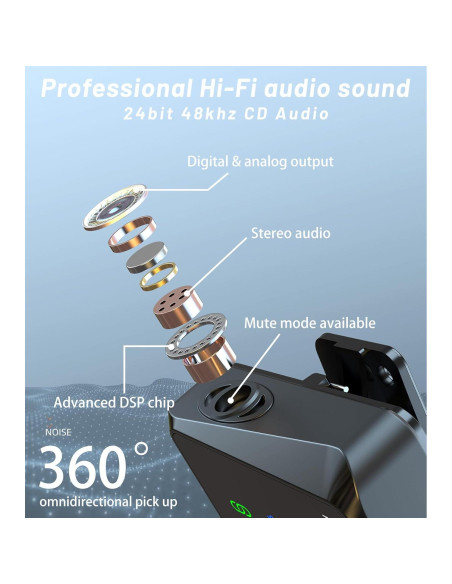 Micrófono Lavalier Inalámbrico NOTEVOX 3 en 1 USB-C Lightning Micrófono Lavalier Inalámbrico NOTEVOX 3 en 1 USB-C Lightning