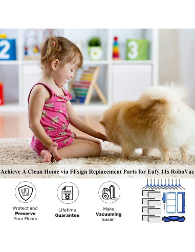 Kit de Repuestos Eufy RoboVac 11S/15C/30/30C - 10 Cepillos y 8 Filtros