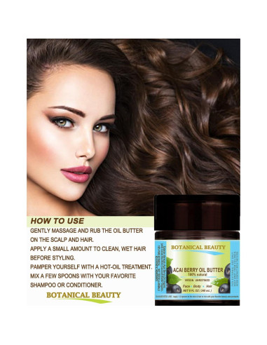 Mantequilla de Aceite de Baya de Acai 240 ml Pura Virgen Sin Refinar