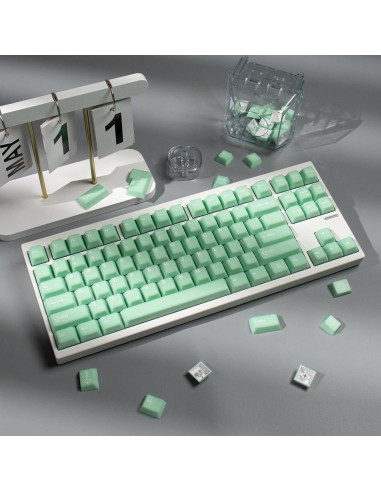 Juego de Teclas Mecánicas 162 Piezas Sumgsn Verdes Translúcidas