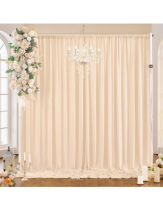 Cortinas de fondo champán Suppromo 1.5m x 3m - 2 paneles 2