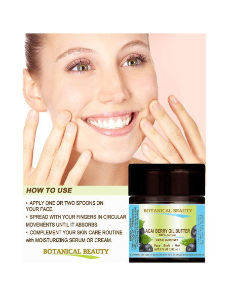 Mantequilla de Aceite de Baya de Acai 240 ml Pura Virgen Sin Refinar