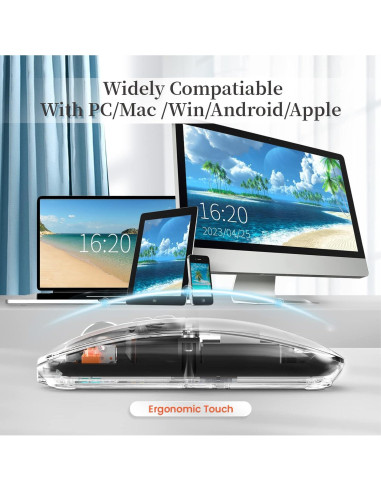 Ratón Inalámbrico A.JAZZ T900 Bluetooth 5.1 Recargable Negro