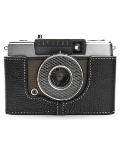 Funda de cámara BolinUS para Olympus PEN-EE de cuero negro