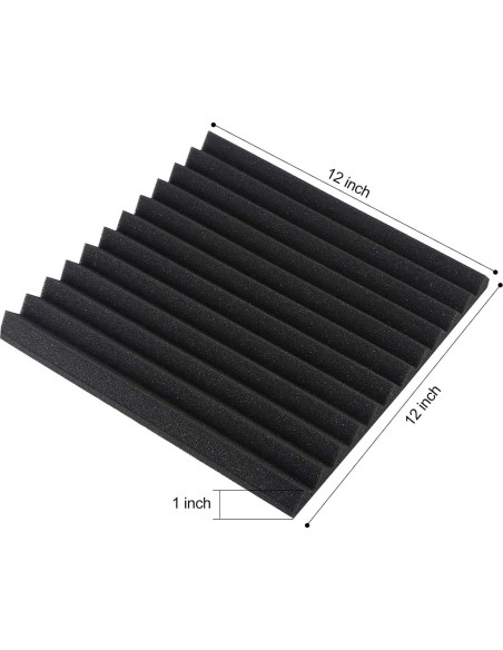 Kit de Paneles Acústicos de Espuma Winllyat 60 Piezas 30x30 cm