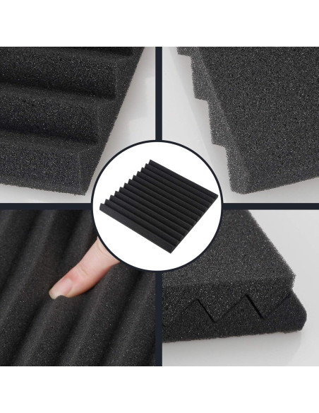 Kit de Paneles Acústicos de Espuma Winllyat 60 Piezas 30x30 cm