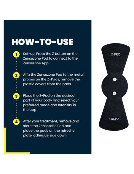 Masajeador TENS y EMS Z-PRO Inalámbrico Bluetooth 27.5x14cm